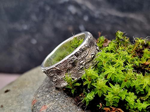 LeoLars-PABE Sushi Design Ring, Gr.56, aus 925er Silber mit echter Noriblatt Oberfläche, teilgeschwärzt, Unikat, Handarbeit