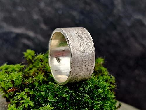 LeoLars-PABE Ring im Bambus Design aus 925er Silber, Gr.56-57, aus echten Bambusblättern, teilgeschwärzt, Unikat, Handarbeit