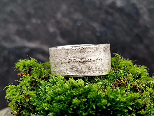 LeoLars-PABE Ring im Bambus Design aus 925er Silber, Gr.56-57, aus echten Bambusblättern, teilgeschwärzt, Unikat, Handarbeit