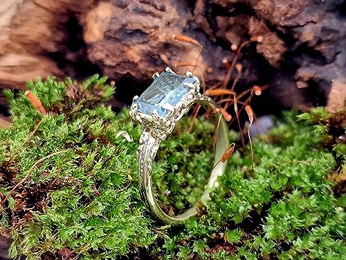 LeoLars-PABE Aquamarin Design Ring, Gr. 59, aus 585er Gelbgold im organischen Wurzel und Holz Design, Unikat, Handarbeit