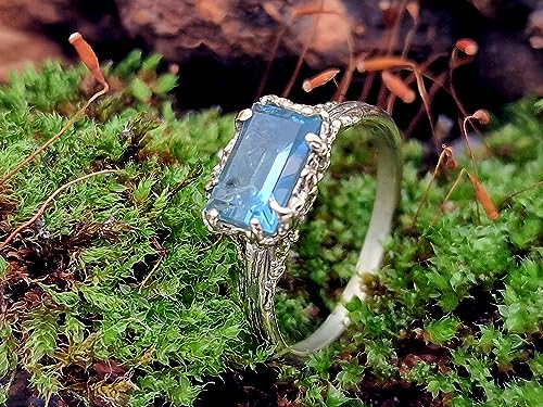LeoLars-PABE Aquamarin Design Ring, Gr. 59, aus 585er Gelbgold im organischen Wurzel und Holz Design, Unikat, Handarbeit