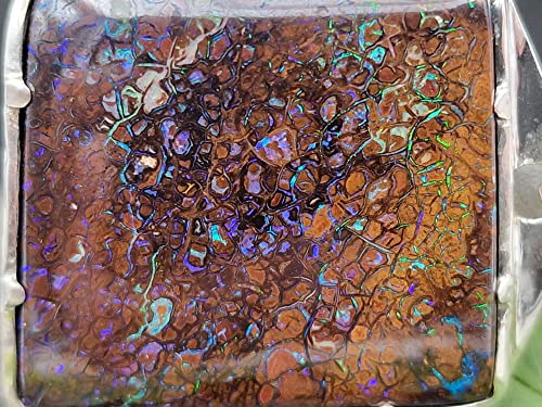LeoLars-PABE Matrix Boulder Opal Anhänger aus 925er Silber mit grün-blau-lila Pinfire Opalfeuer und Muster, Unikat, Handarbeit