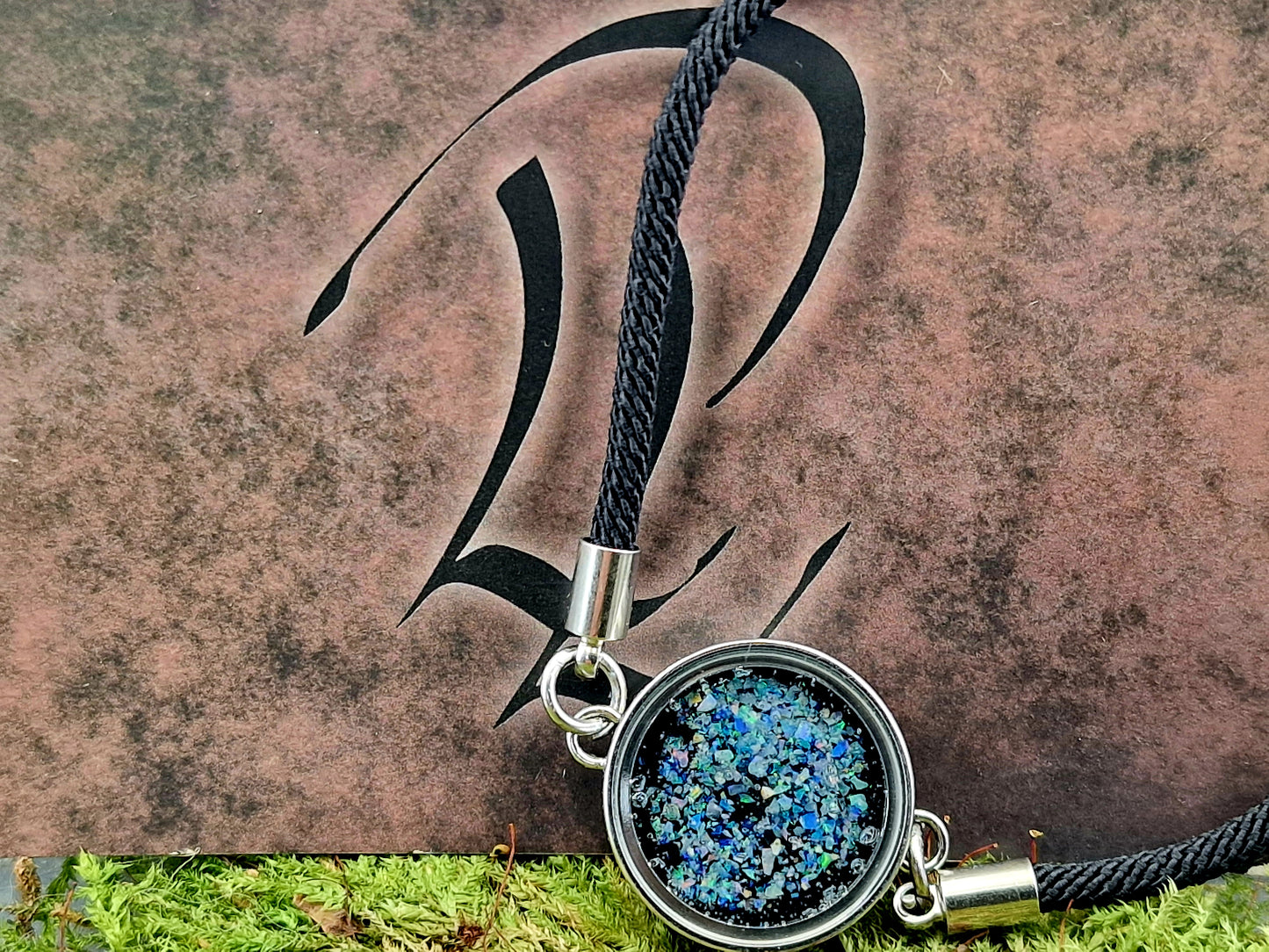 Silberfarbenes Edelstahl/Glas Armband 2cm Durchmesser, bunte Lightning Ridge Opalsplitter, Nr.169, Umfang bis 20cm, Unikat, von Hand individualisiert