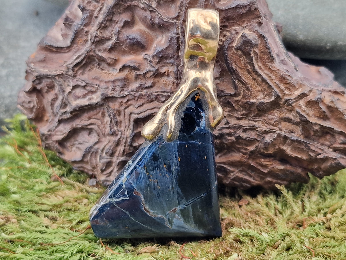 LeoLars-PABE Pietersit Anhänger aus 333er Gold, aus Namibia, Unikat, Handarbeit