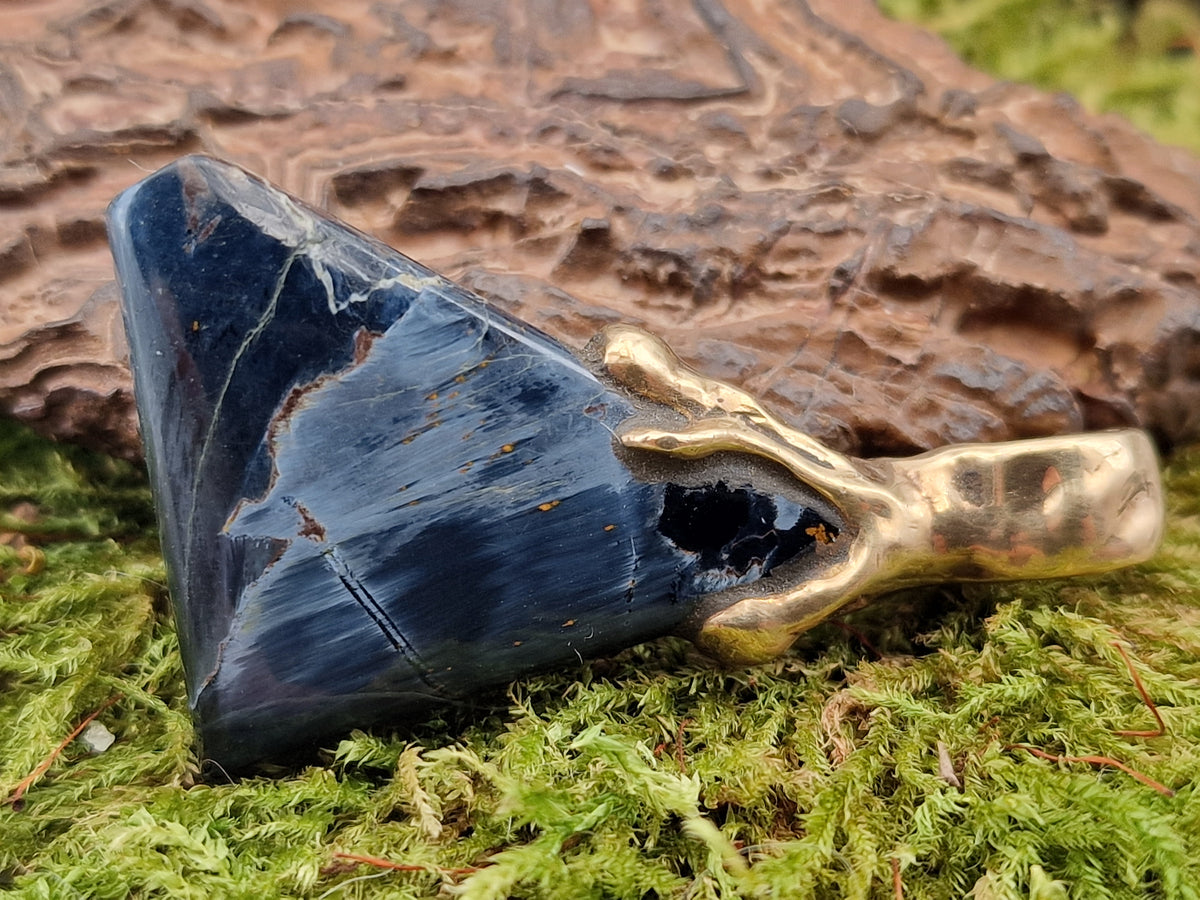 LeoLars-PABE Pietersit Anhänger aus 333er Gold, aus Namibia, Unikat, Handarbeit