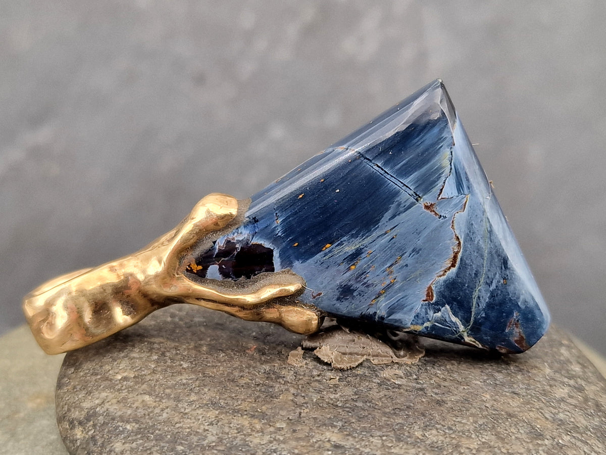 LeoLars-PABE Pietersit Anhänger aus 333er Gold, aus Namibia, Unikat, Handarbeit
