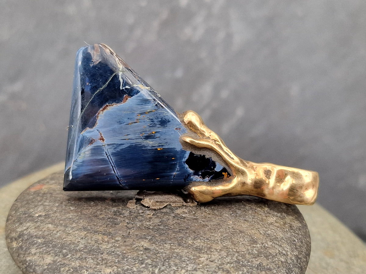 LeoLars-PABE Pietersit Anhänger aus 333er Gold, aus Namibia, Unikat, Handarbeit