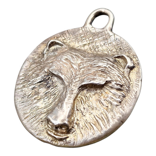 LeoLars-PABE Design Anhänger, Bär, massiv aus 925er Silber, handgeschnitzt und gegossen, Hexer Style, Unisex, Unikat, Handarbeit