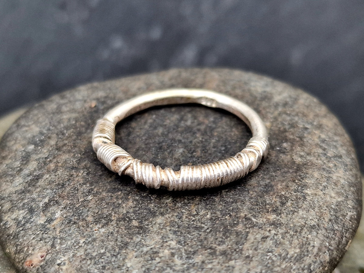 925er Silber Design Ring, Vorsteckring, Stapelring, Draht gewickeltes Design, Draht gewickeltes Design, Unikat, Handarbeit