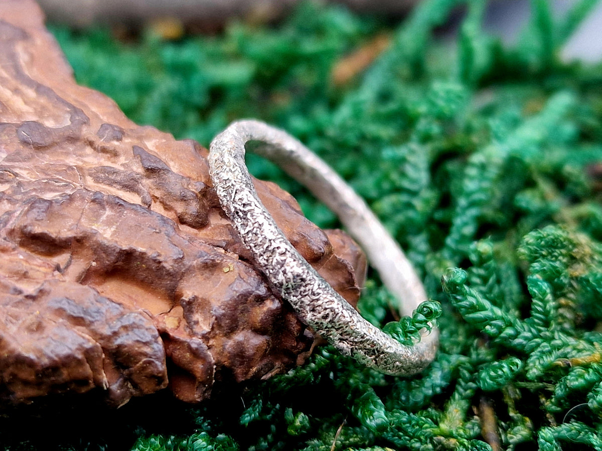 925er Silber Ring im Sandguss Design, typische Oberflächenstruktur, Gr.56(18), Nr. 164,Stapelring, Vorsteckring, Unikat, Handarbeit