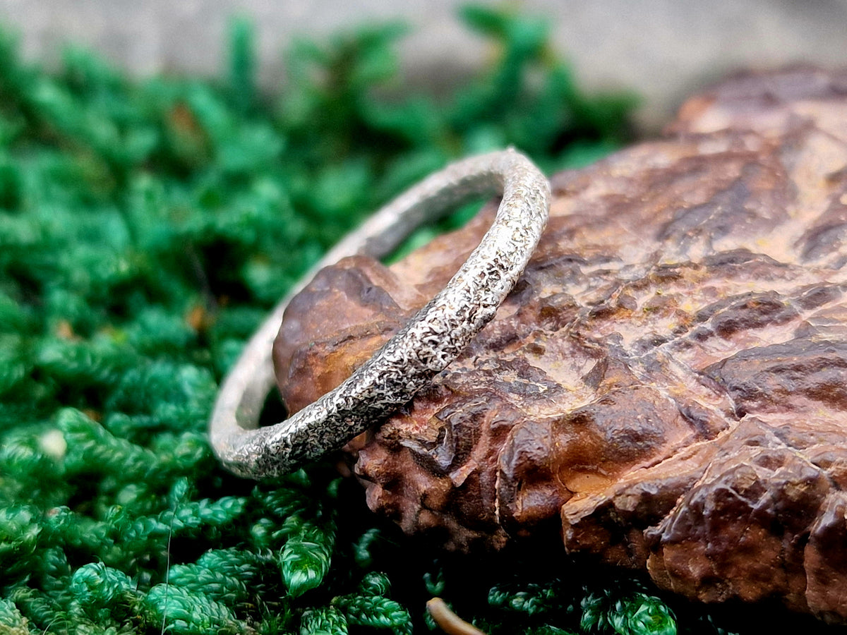 925er Silber Ring im Sandguss Design, typische Oberflächenstruktur, Gr.56(18), Nr. 164,Stapelring, Vorsteckring, Unikat, Handarbeit