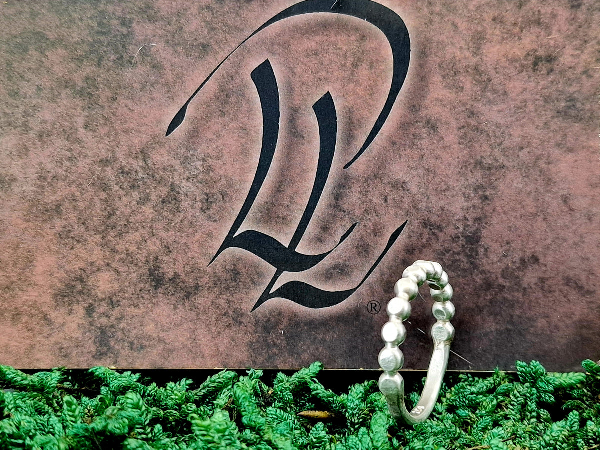 925er Silber Design Ring, Gr.56 (18), halber Perldraht Ring, Vorsteckring, Stapelring, Unikat, Handarbeit