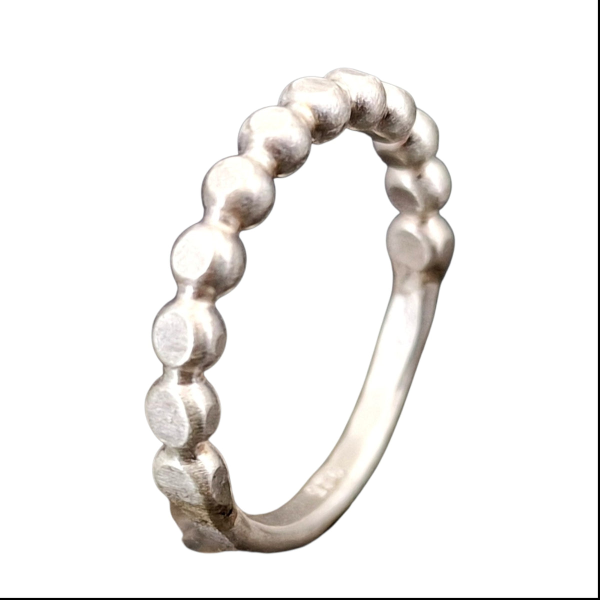 925er Silber Design Ring, Gr.56 (18), halber Perldraht Ring, Vorsteckring, Stapelring, Unikat, Handarbeit