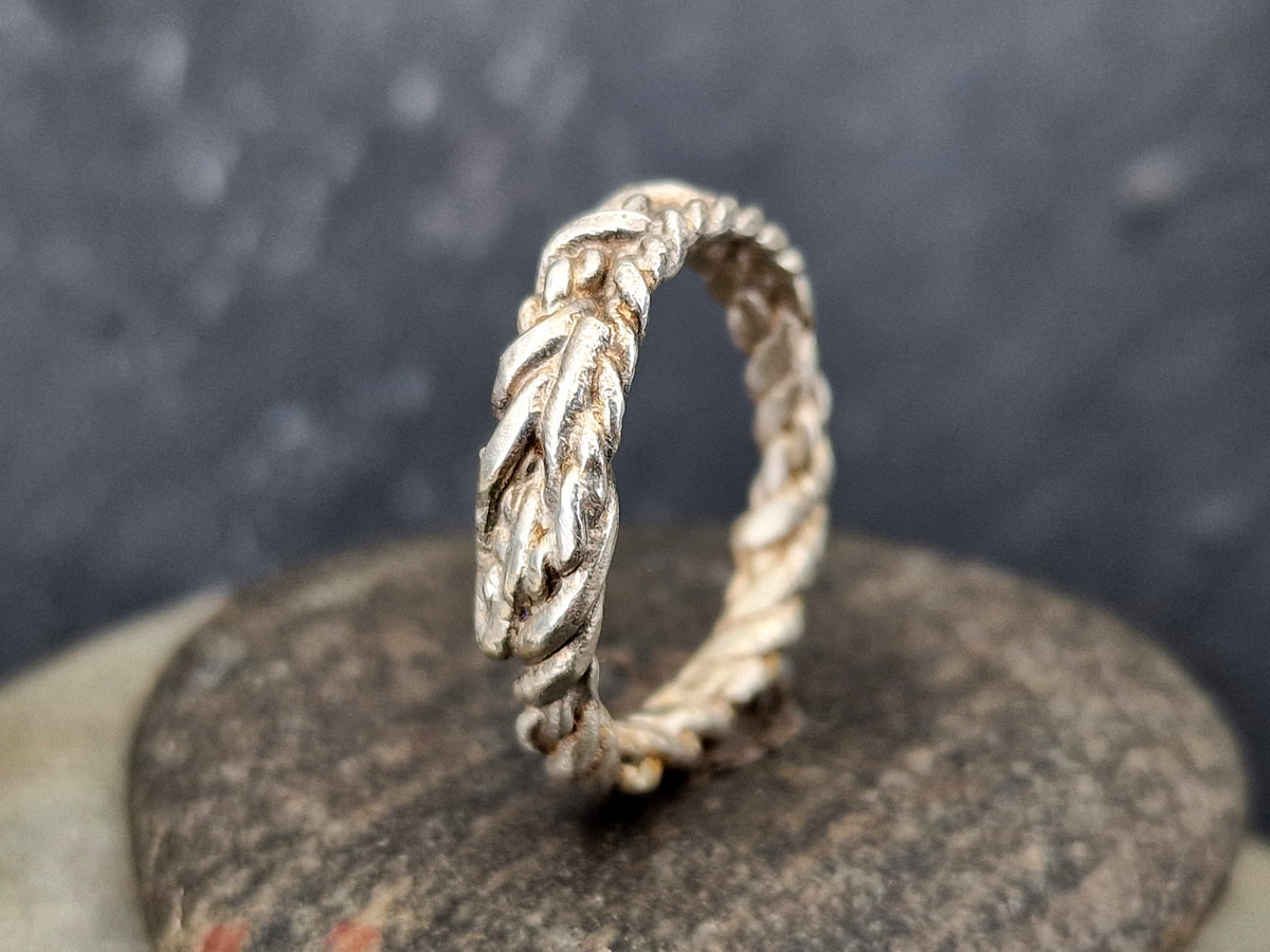 925er Silber Design Ring, Gr.61 (19,5), verflochten und gelöteter Draht, Vorsteckring, Stapelring, Unikat, Handarbeit, Unisex