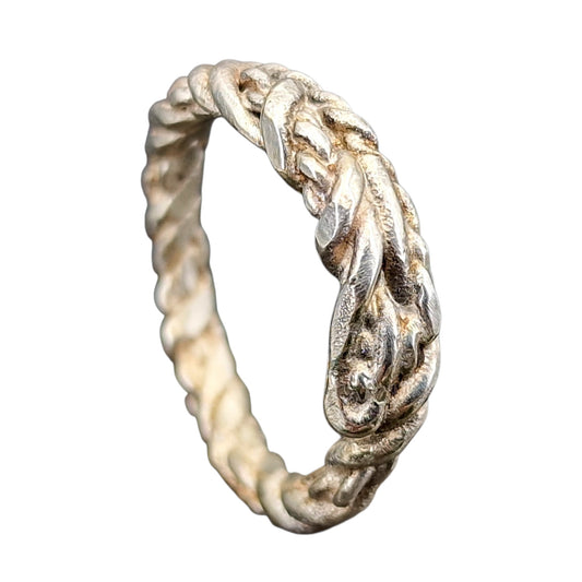 925er Silber Design Ring, Gr.61 (19,5), verflochten und gelöteter Draht, Vorsteckring, Stapelring, Unikat, Handarbeit, Unisex
