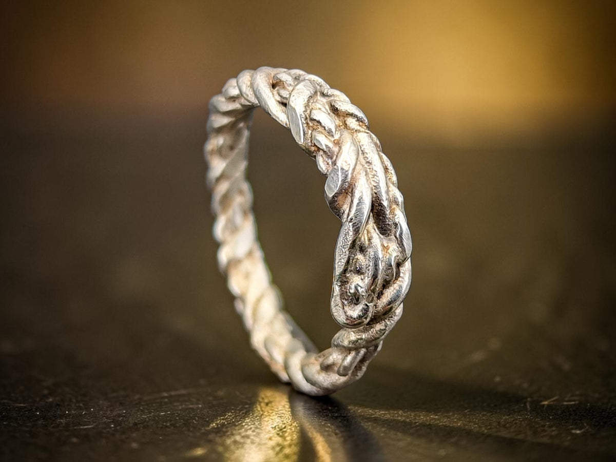 925er Silber Design Ring, Gr.61 (19,5), verflochten und gelöteter Draht, Vorsteckring, Stapelring, Unikat, Handarbeit, Unisex