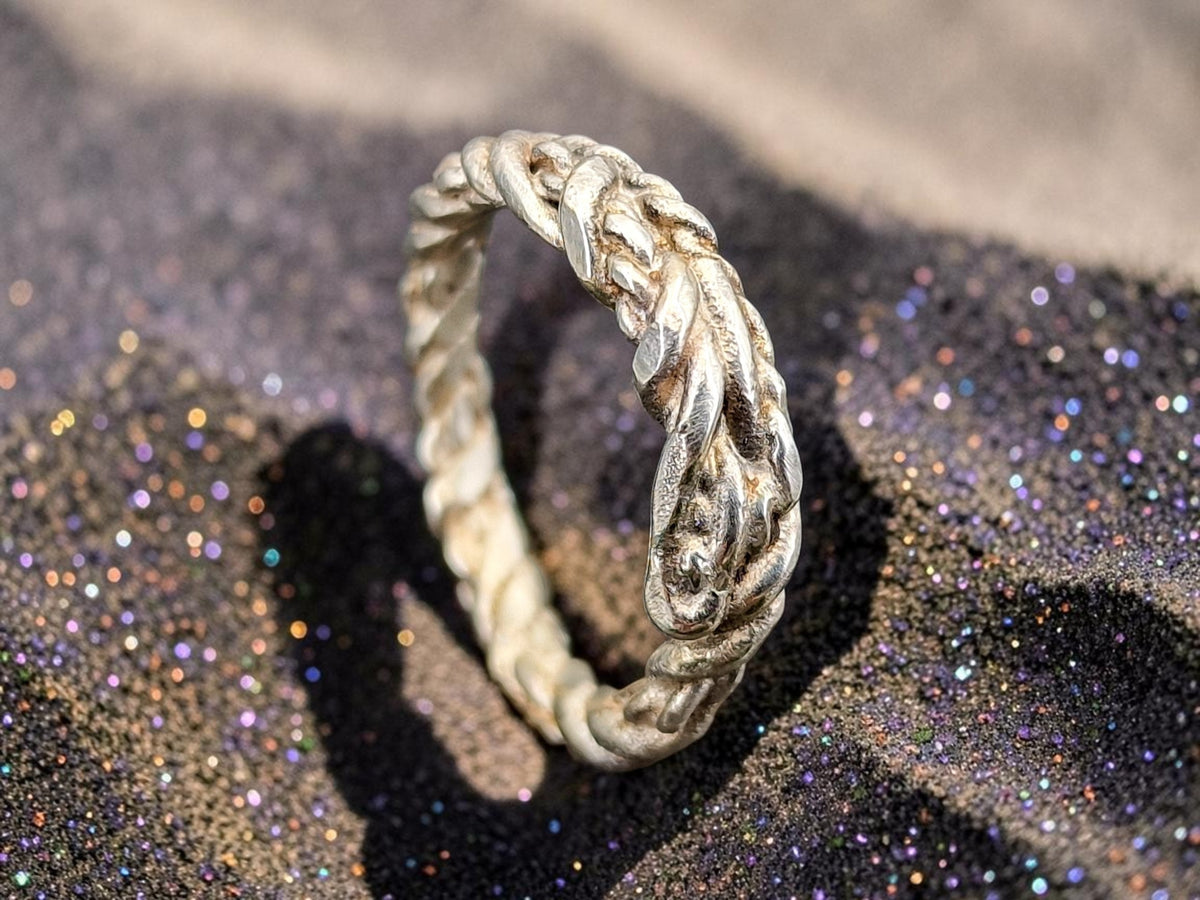 925er Silber Design Ring, Gr.61 (19,5), verflochten und gelöteter Draht, Vorsteckring, Stapelring, Unikat, Handarbeit, Unisex