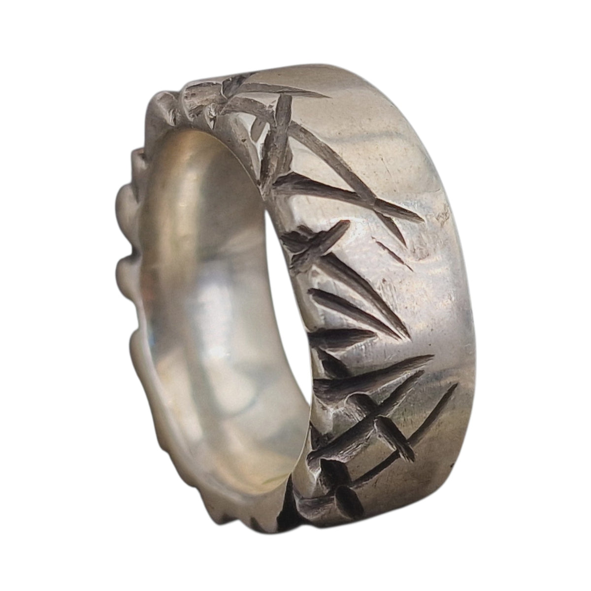 Massiver Tribal Design Ring, Gr.61 (19,5), aus 925er Silber, teilgeschwärzt, Handarbeit, Unikat, Unisex