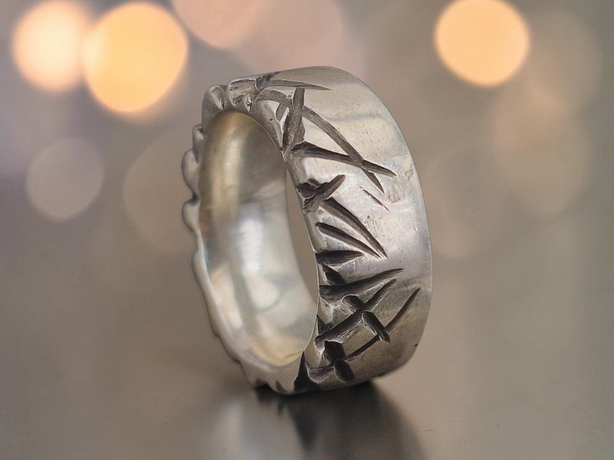 Massiver Tribal Design Ring, Gr.61 (19,5), aus 925er Silber, teilgeschwärzt, Handarbeit, Unikat, Unisex