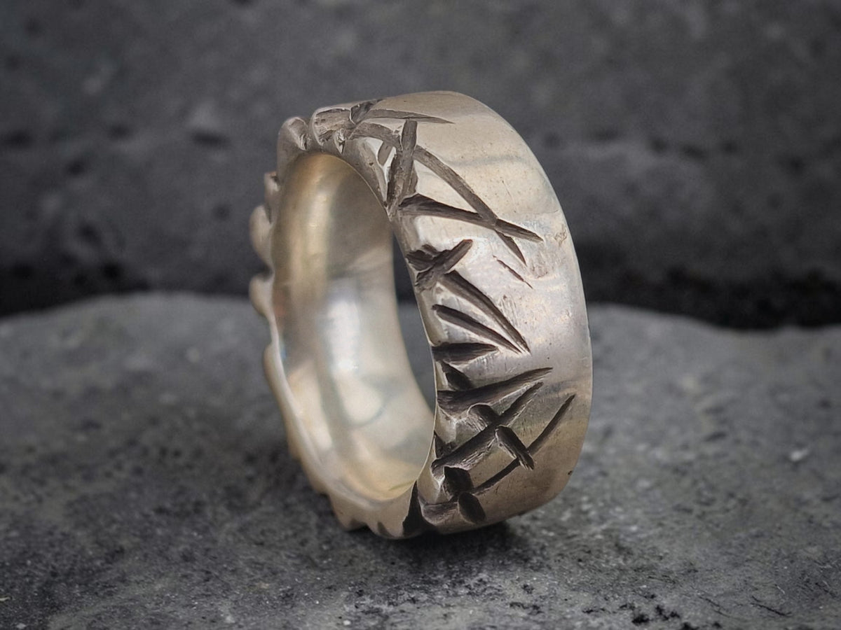 Massiver Tribal Design Ring, Gr.61 (19,5), aus 925er Silber, teilgeschwärzt, Handarbeit, Unikat, Unisex