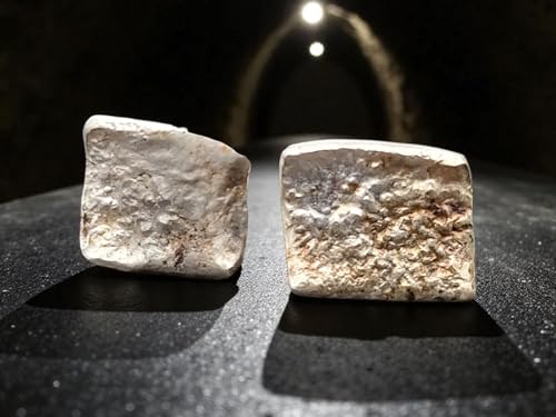 925er Silber Design Ohrstecker mit aufgefuster Oberflächen Struktur, teileloxiert, mit Flügelmuttern, Unikat, Handarbeit, Unisex, Nr. 110