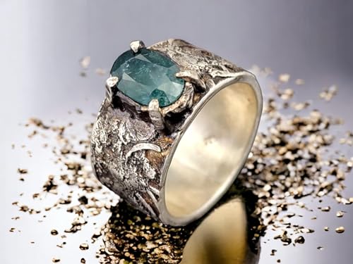 LeoLars-PABE Grandideriet Design Ring, Gr.64-65 (20,6), aus 925er Silber, antikes wildes Design, teilgeschwärzt, Unikat, Handarbeit