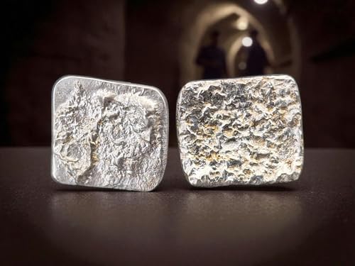 Design Ohrstecker aus 925er Silber mit aufgefuster Oberflächen Struktur und Flügelmuttern, Nr.111, Unikat, Handarbeit, Unisex