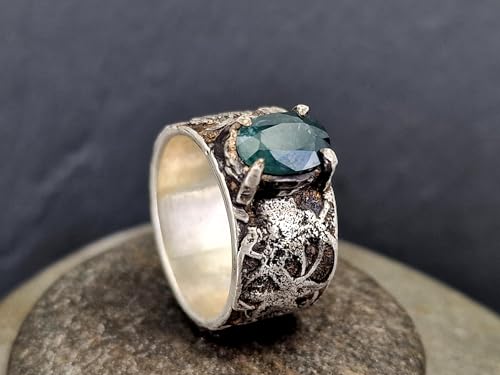 LeoLars-PABE Grandideriet Design Ring, Gr.64-65 (20,6), aus 925er Silber, antikes wildes Design, teilgeschwärzt, Unikat, Handarbeit