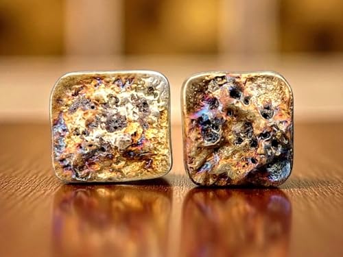 Design Ohrstecker mit aufgefuster und eloxierter Oberfläche aus 925er Silber, mit Flügelmuttern, Unikat, Handarbeit, Unisex