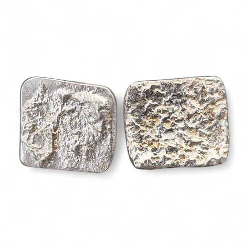 Design Ohrstecker aus 925er Silber mit aufgefuster Oberflächen Struktur und Flügelmuttern, Nr.111, Unikat, Handarbeit, Unisex