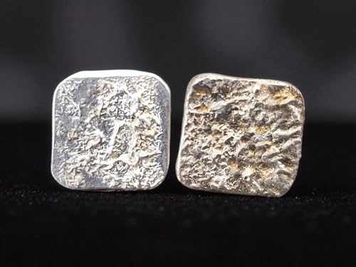 Design Ohrstecker mit aufgefuster Oberflächen Struktur aus 925er Silber mit Flügelmuttern, Unikat, Handarbeit, Nr. 112, Unisex