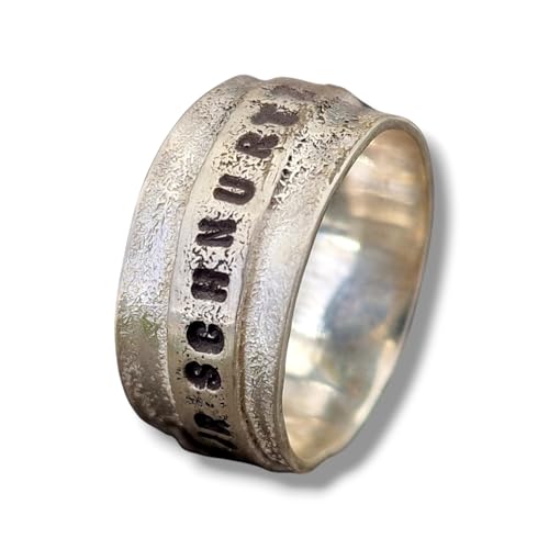 LeoLars-PABE Individueller Sprüche Ring Is mir schnurtz aus 925er Silber, punziert, teilgeschwärzt, Größe: 59 (18,8), Unikat, Handarbeit