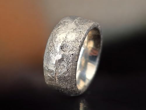 LeoLars-PABE Sandguss Design Ring aus 925er Silber, Gr.54 (17,3), Nr. 160, Sandguss typische Oberflächenstruktur, sehr massiv, Unikat, Handarbeit