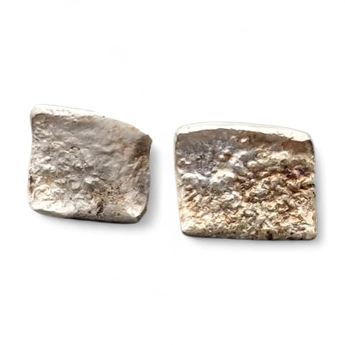 925er Silber Design Ohrstecker mit aufgefuster Oberflächen Struktur, teileloxiert, mit Flügelmuttern, Unikat, Handarbeit, Unisex, Nr. 110