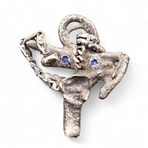 LeoLars-PABE Frei gestalteter Design Anhänger aus 925er Silber mit zwei rund facettierten Tansaniten, teilgeschwärzt, Unikat, Handarbeit, Unisex