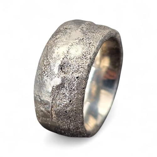 LeoLars-PABE Sandguss Design Ring aus 925er Silber, Gr.54 (17,3), Nr. 160, Sandguss typische Oberflächenstruktur, sehr massiv, Unikat, Handarbeit