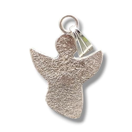 LeoLars-PABE Schutzengel Anhänger aus 925er Silber mit angeschmolzener Oberflächen Struktur mit Schlaufe, Unikat, Handarbeit, Unisex