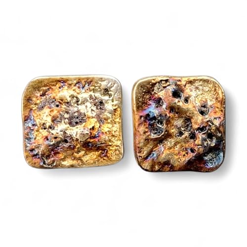 Design Ohrstecker mit aufgefuster und eloxierter Oberfläche aus 925er Silber, mit Flügelmuttern, Unikat, Handarbeit, Unisex