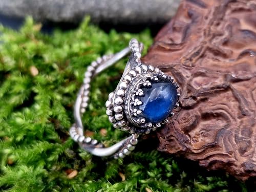 LeoLars-PABE Verspielter magischer Labradorit Design Ring aus 925er Silber, Gr. 57 (18,2), toller blauer Schimmer, mystisch, Unikat, Handarbeit