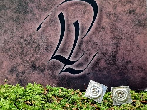 Rechteckige Design Ohrstecker aus 925er Silber mit Spirale des Lebens, mit Flügelmuttern, Unikat, Handarbeit, Unisex