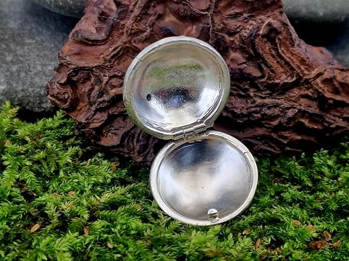 LeoLars-PABE Medaillon Anhänger aus 925er Silber mit facettierten Tansanit, Design Anhänger, verspieltes verschnörkeltes Muster, sicheres öffnen und schließen, Unikat, Handarbeit, Unisex