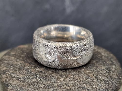 LeoLars-PABE Sandguss Design Ring aus 925er Silber, Gr.54 (17,3), Nr. 160, Sandguss typische Oberflächenstruktur, sehr massiv, Unikat, Handarbeit