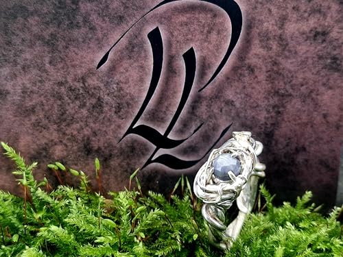 Grober massiver teilgeschwärzter 925er Silber Design Ring, Gr. 59-60 (19), mit Tansanit in 585er Gelbgold Fassung und Goldelementen, natürlich, außergewöhnlich, Unikat, Unisex, Handarbeit