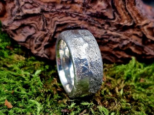 LeoLars-PABE Sandguss Design Ring aus 925er Silber, Gr.54 (17,3), Nr. 160, Sandguss typische Oberflächenstruktur, sehr massiv, Unikat, Handarbeit