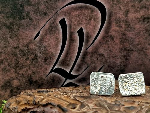 Design Ohrstecker aus 925er Silber mit aufgefuster Oberflächen Struktur und Flügelmuttern, Nr.111, Unikat, Handarbeit, Unisex