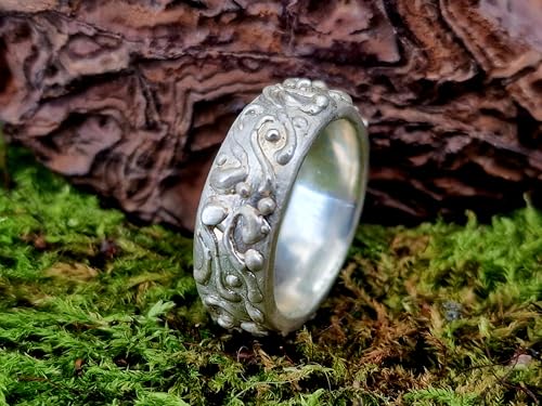 LeoLars-PABE Verspielter verschnörkelter massiver Design Ring aus 925er Silber, Unisex, Unikat, Handarbeit