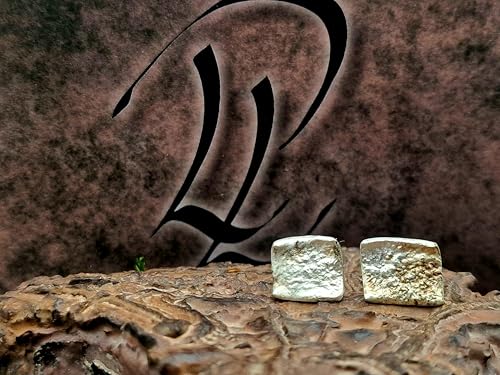 925er Silber Design Ohrstecker mit aufgefuster Oberflächen Struktur, teileloxiert, mit Flügelmuttern, Unikat, Handarbeit, Unisex, Nr. 110