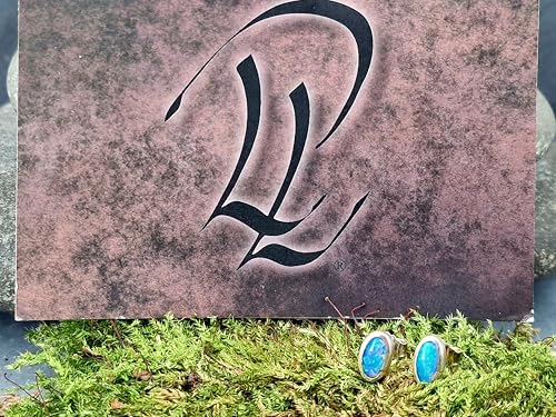 Lightning Ridge Opal Ohrstecker aus 925er Silber mit Flügelmuttern, Opale mit herrlichem grün-blauem Opalfeuer, schlicht, Unikat, Handarbeit