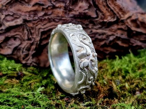 LeoLars-PABE Verspielter verschnörkelter massiver Design Ring aus 925er Silber, Unisex, Unikat, Handarbeit