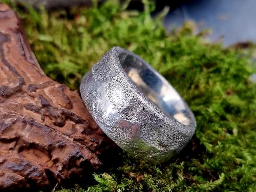 LeoLars-PABE Sandguss Design Ring aus 925er Silber, Gr.54 (17,3), Nr. 160, Sandguss typische Oberflächenstruktur, sehr massiv, Unikat, Handarbeit